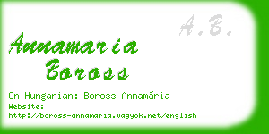 annamaria boross business card