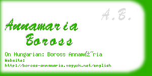 annamaria boross business card